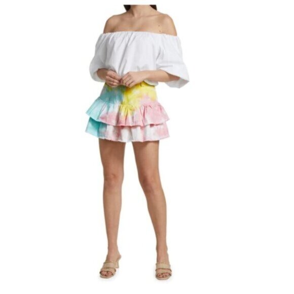 NWT LoveShackFancy Landen Tie-Dyed Mini Skirt Women Size 4 - Picture 4 of 14